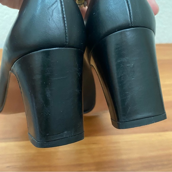 Vintage SALVATORE FERRAGAMO DE38650 Black Leather Logo Pumps Heels Size 6 AAAA - Picture 14 of 15